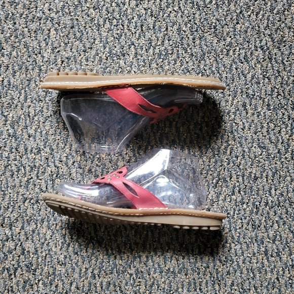 Red Leather Minnetonka Studded Thong Sandals Size 10 - Picture 7 of 15